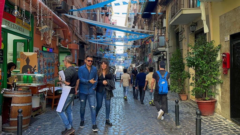 Historic District, Streets of Naples, Italy.